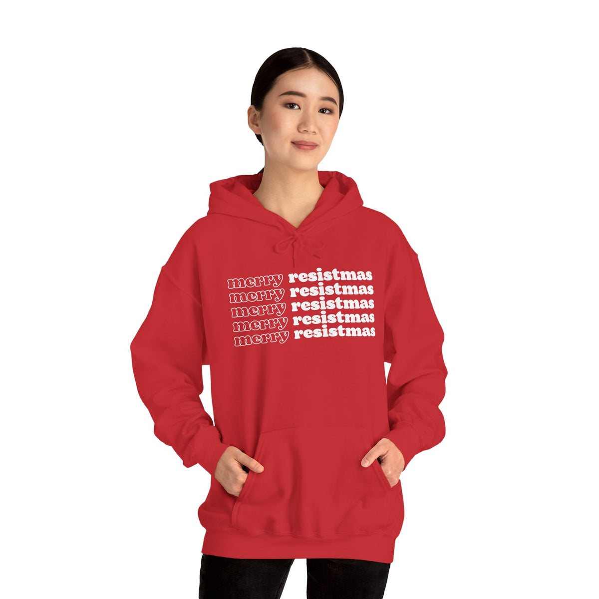 MERRY RESISTMAS Holiday Hoodie | Feminist Christmas Sweatshirt | XMAS Feminism | Activist & Protest Holiday | FDT Christmas Sweater