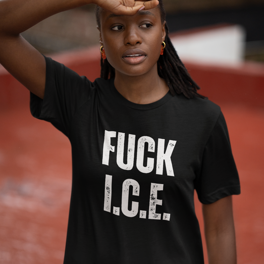 FUCK I.C.E. T-Shirt | Liberal & Democrat Protest Shirt | Resistance Shirt for Protests | NO HUMAN IS ILLEGAL ON STOLEN LAND | IMMIGRANTS MAKE AMERICA GREAT | DUE PROCESS | Anti-Trump | Anti-MAGA